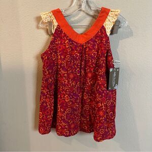 NWT Matilda Jane Enchanted Gardens Beach Bonfire Swing Tank print size 6